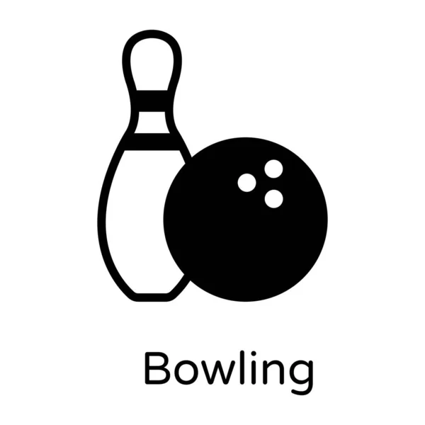 Bola Bolos Icono Plano — Vector de stock