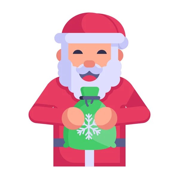 Weihnachtsmann Mit Weihnachtsmütze Vektor Illustration Design — Stockvektor