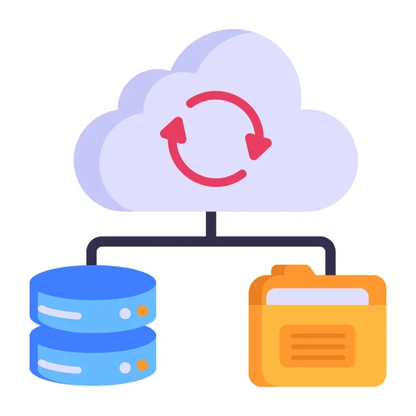 Cloud Computing Database Vector Illustration —  Vetores de Stock