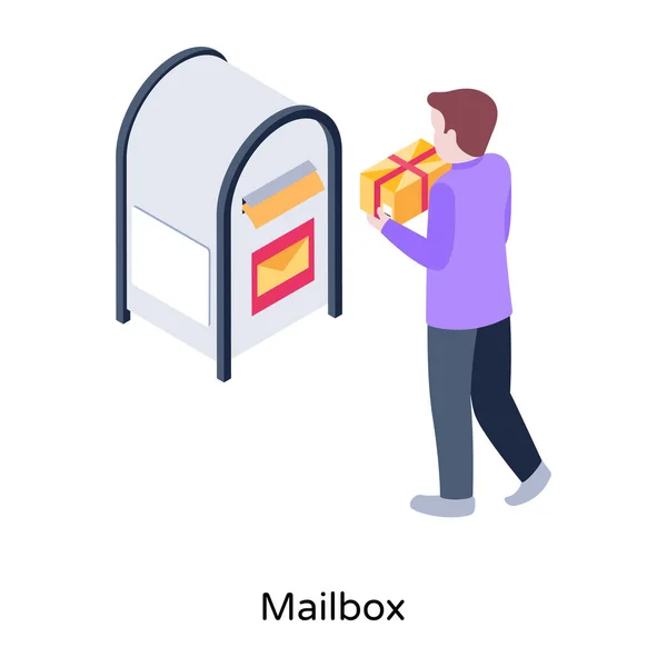 Mailbox Karikatur Vektorillustration — Stockvektor