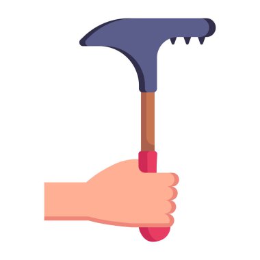 Çekiç simgesi. beyaz arkaplanda izole edilmiş el aracı vektör illüstrasyonunun çizgi filmi