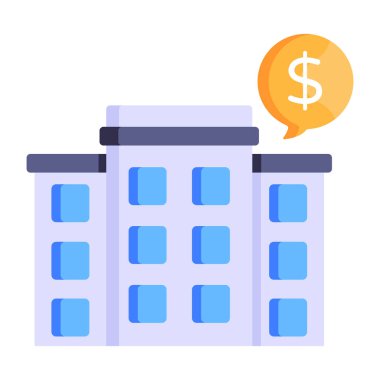 Bina. Web simgesi basit illüstrasyon