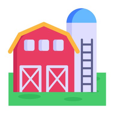 Çiftlik. Web simgesi vektör illüstrasyonu