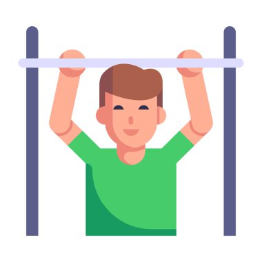 Turnikedeki çocuk yanaştı. vektör illüstrasyonu