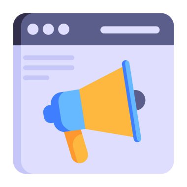 Megafon. Web simgesi basit illüstrasyon