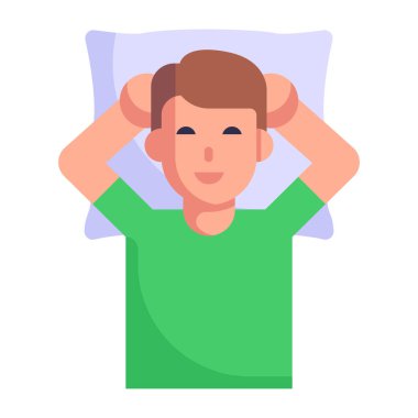 Yastıktaki genç adam, vektör çizimi