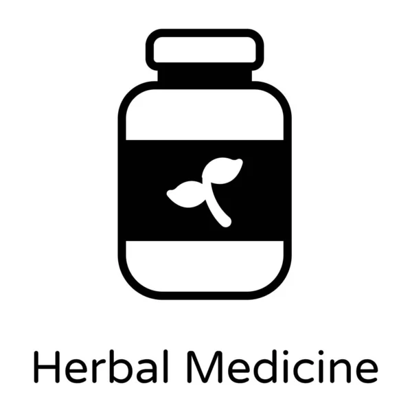 Icono Medicina Herbal Ilustración — Vector de stock