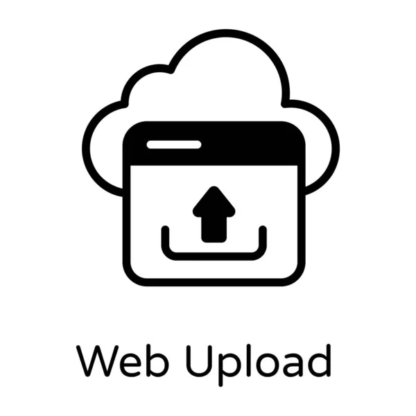 Computação Nuvem Ícone Web Ilustração Vetorial — Vetor de Stock