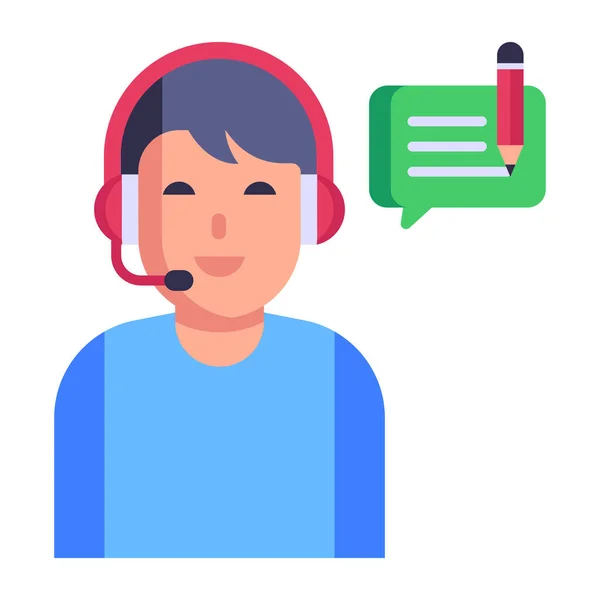 Call Center Betreiber Illustration Design — Stockvektor