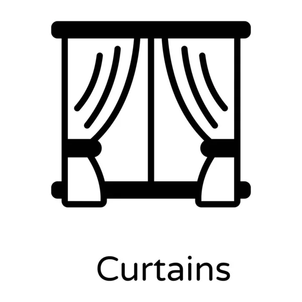 Illustration Des Fensters Mit Vorhängen — Stockvektor