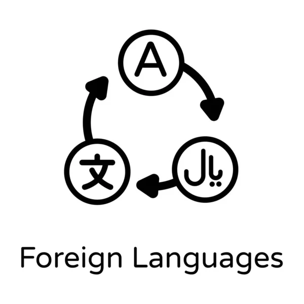 Línguas Estrangeiras Desenhos Animados Ilustração Vetorial — Vetor de Stock