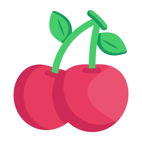 Red Cherry Icon Illustration — Stock Vector