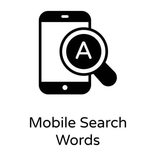 Mobile Search Mots Dessin Animé Illustration Vectorielle — Image vectorielle