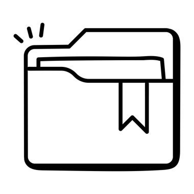 klasör simgesi vektörü. İnce çizgi işareti. izole edilmiş sınır sembolü çizimi 