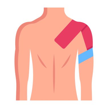 Omzunda bant olan bir adam. Web simgesi basit illüstrasyon