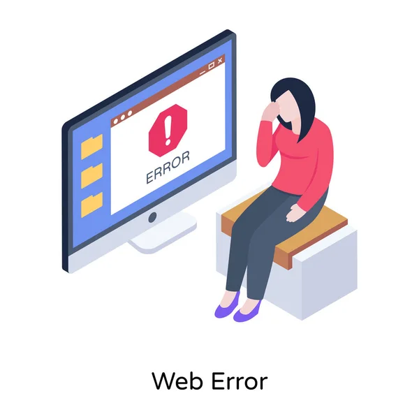 Web Error Cartoon Vector Illustration — Stock Vector