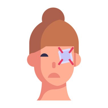 Göz yaralanması karikatürü, vektör çizimi