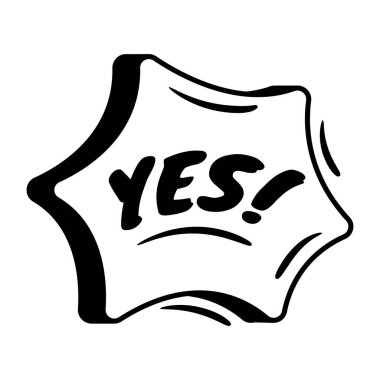 Elle çizilmiş karalama Evet illüstrasyon