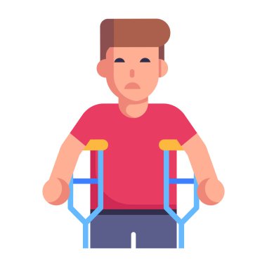 Sakat çizgi film, vektör illüstrasyonu