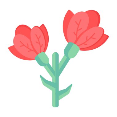 şirin çiçek simgesi, vektör illüstrasyonu 