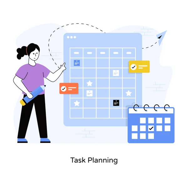 Taakplanning Web Icoon Eenvoudige Illustratie — Stockvector