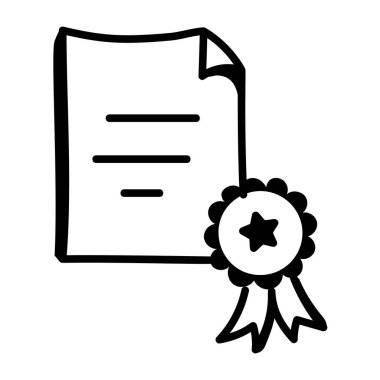 Sertifika. Web simgesi basit illüstrasyon