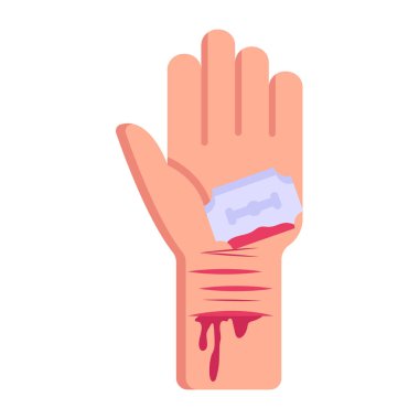 Kan vektörü illüstrasyonuyla el