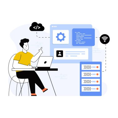 sistem yöneticisi, web simgesi basit illüstrasyon