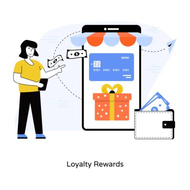 Sadakat ödülleri, web simgesi basit illüstrasyon