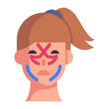 yaralı yüz, vektör illüstrasyonu