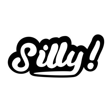 Elle çizilmiş harfler. Aptal. vektör illüstrasyonu.