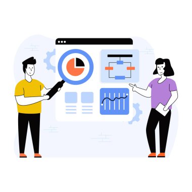 Analizler. Web simgesi basit illüstrasyon 