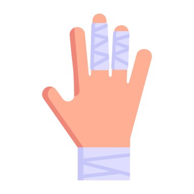 yaralı parmaklar ikon vektör çizimi tasarımı