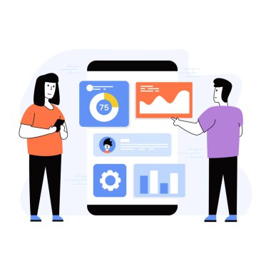 Analizler. Web simgesi basit illüstrasyon 