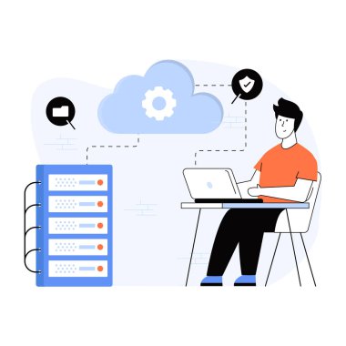 Bulut hesaplama. Ağ simgesi. vektör illüstrasyonu