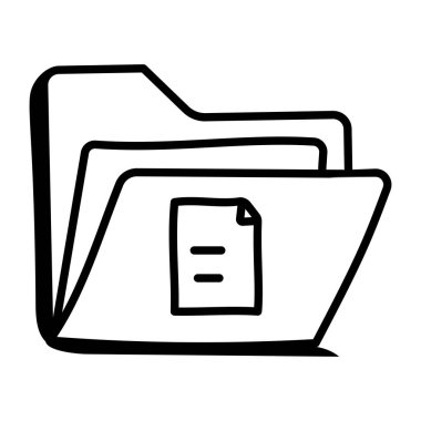 klasör simgesi vektörü. İnce çizgi işareti. izole edilmiş sınır sembolü çizimi 