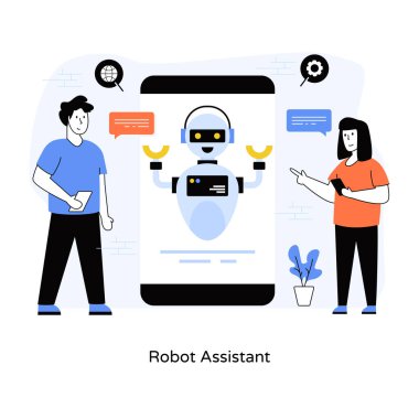 Bir robot asistanı ile uygulamanın çizimi