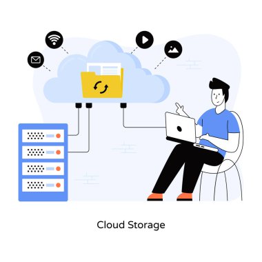 Bulut hesaplama. Ağ simgesi. vektör illüstrasyonu