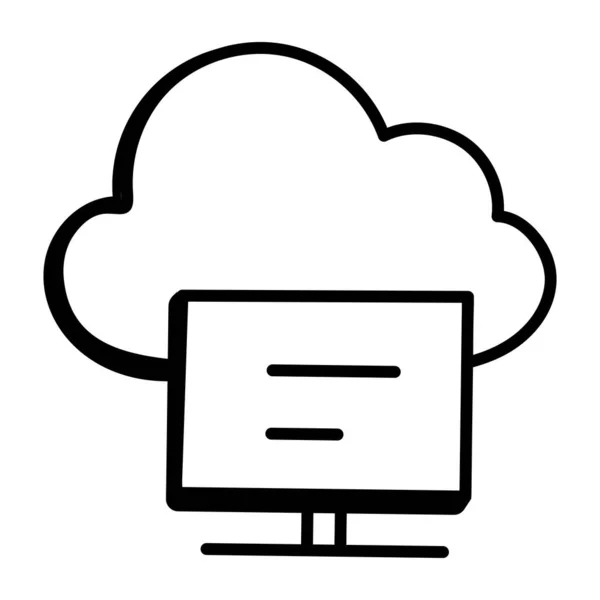 Computação Nuvem Ícone Web Ilustração Vetorial —  Vetores de Stock