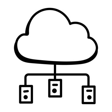 Bulut hesaplama. Ağ simgesi. vektör illüstrasyonu