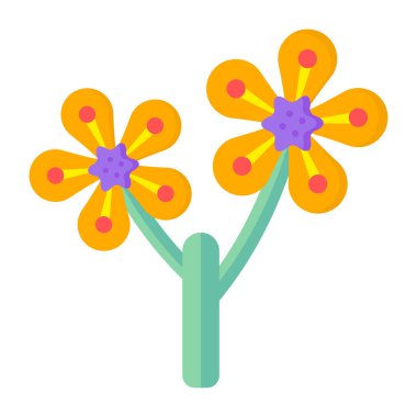 çiçek simgesi, vektör illüstrasyonu 