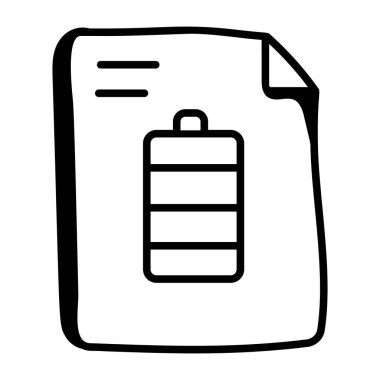 Güç Dosyası karikatürü, vektör illüstrasyonu