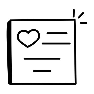 Aşk mesajı. Basit tasarım