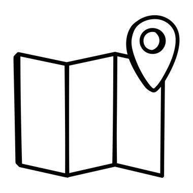 Harita. Web simgesi basit illüstrasyon