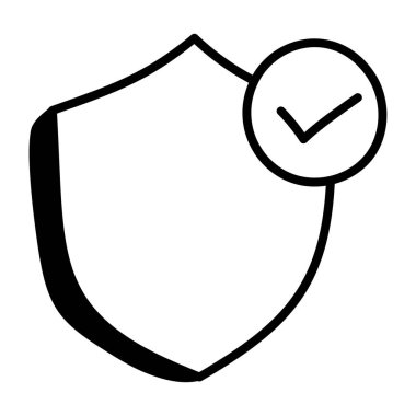 Kalkan. Web simgesi basit illüstrasyon