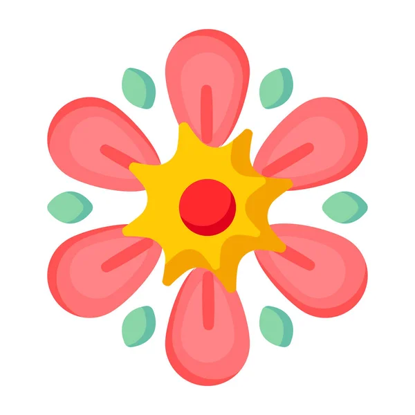 Vektor Illustration Der Niedlichen Roten Blume — Stockvektor