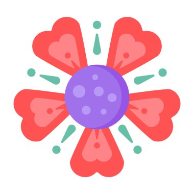 çiçek simgesi, vektör illüstrasyonu