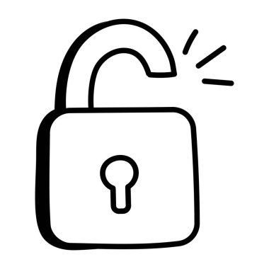 Asma kilit. Web simgesi basit illüstrasyon