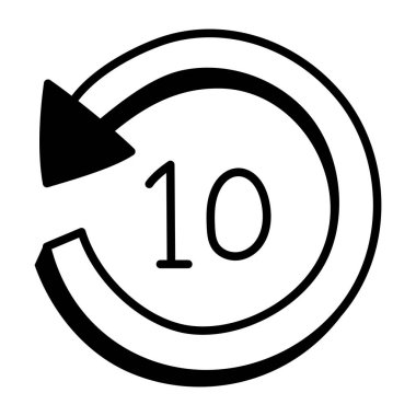 10 saniye geriye, vektör illüstrasyonu