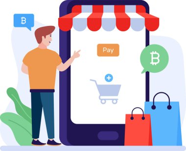  Bitcoin Dijital Elektronik Para Takası Para Toplama ve Madencilik Konsepti